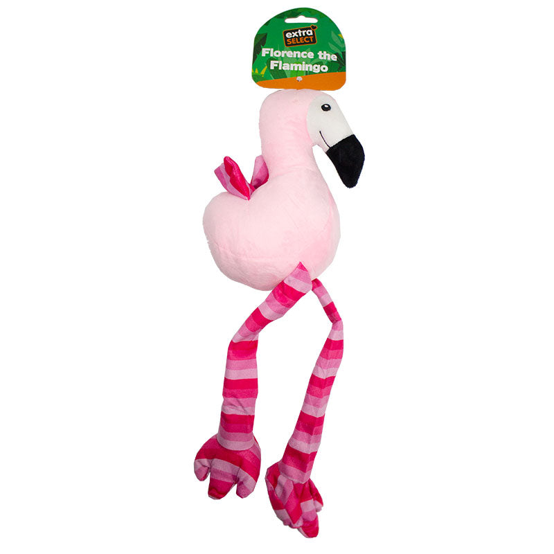 Florence the Flamingo Plush Dog Toy