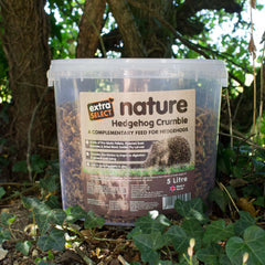 photo of tub of Extra Select Nature Hedgehog Crumble in nature